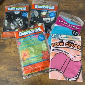 Kittrich Stretchable Fabric Book Covers Lot Of 5 Graphic Skull Floral